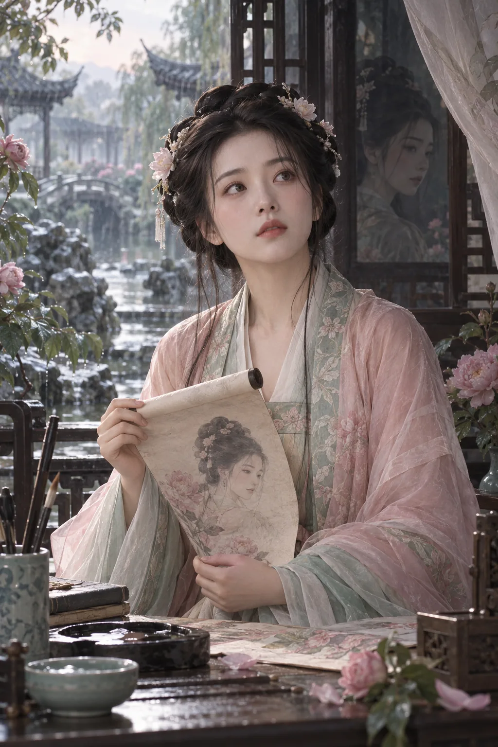 Illustration of Du Liniang, the heroine of The Peony Pavilion